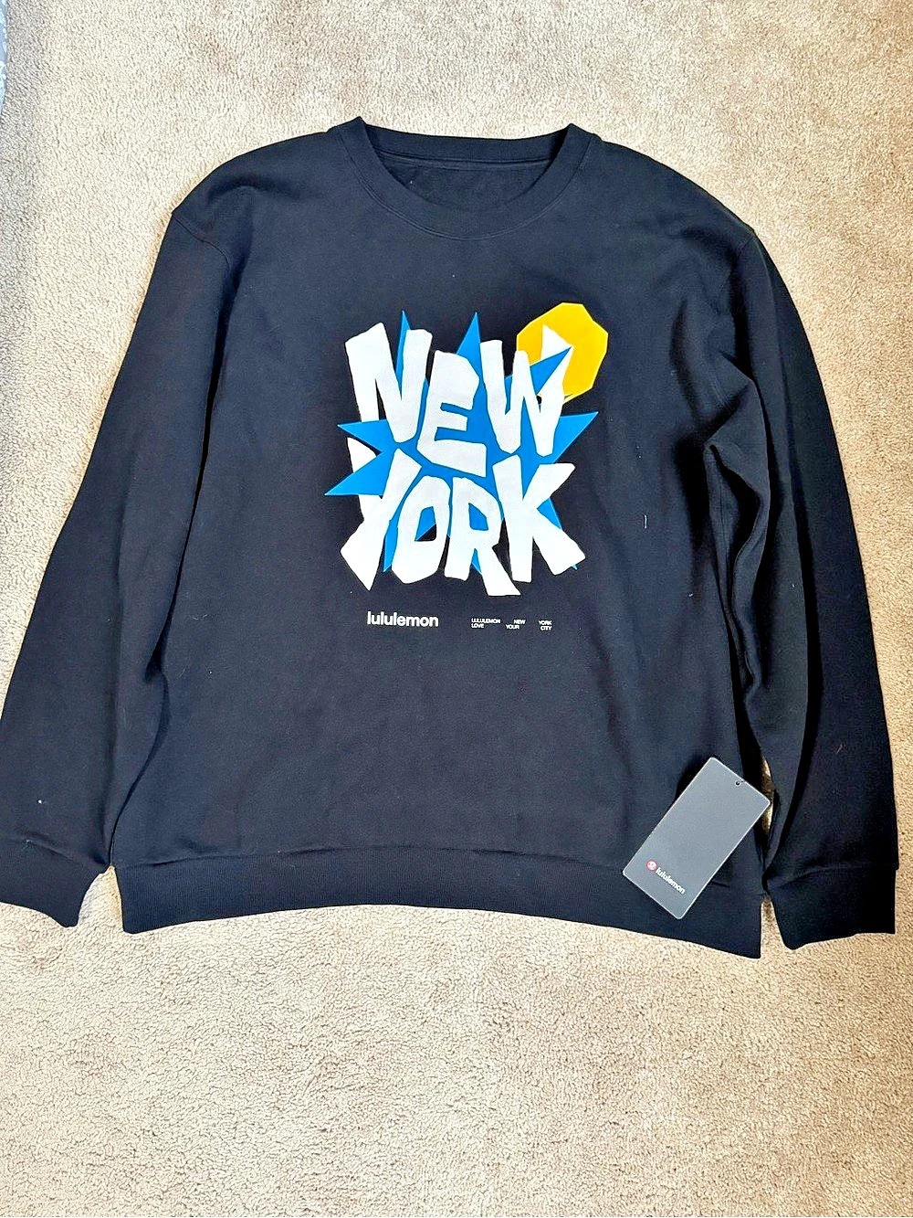 🖤 lululemon Steady State Crew *New York – Black – XL